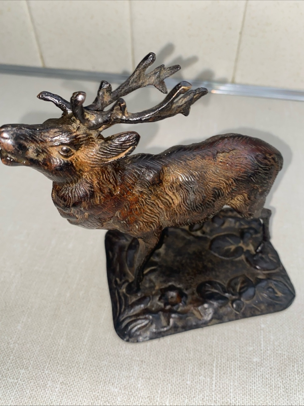 Vintage Bronze Elk Deer Stag Wild Life Sculpture